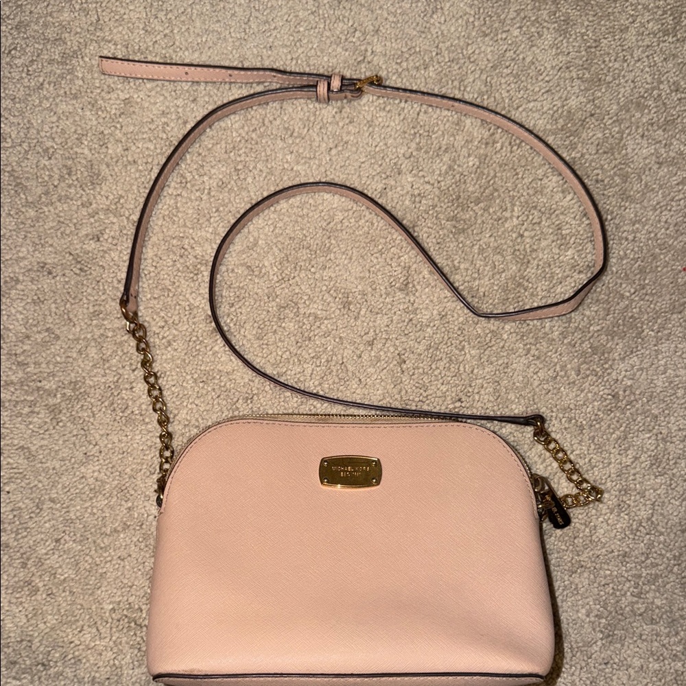 Michael Kors Blush Crossbody Bag with Gold Chain